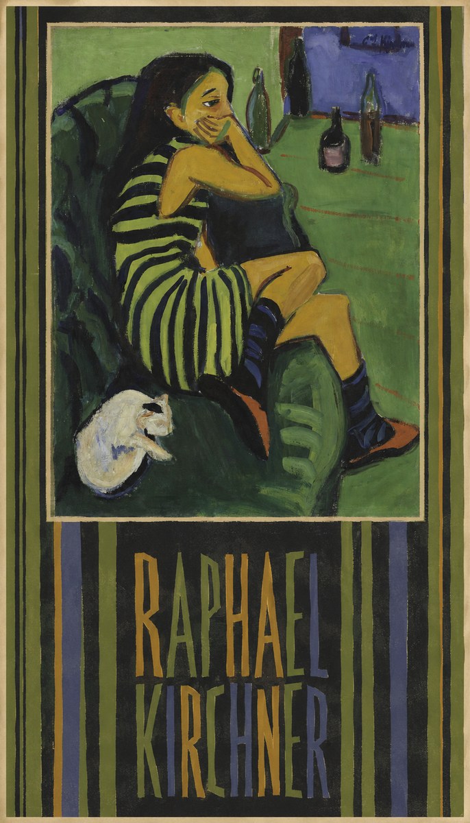 Raphael Kirchner Woman with a Cat No5 - Poszter