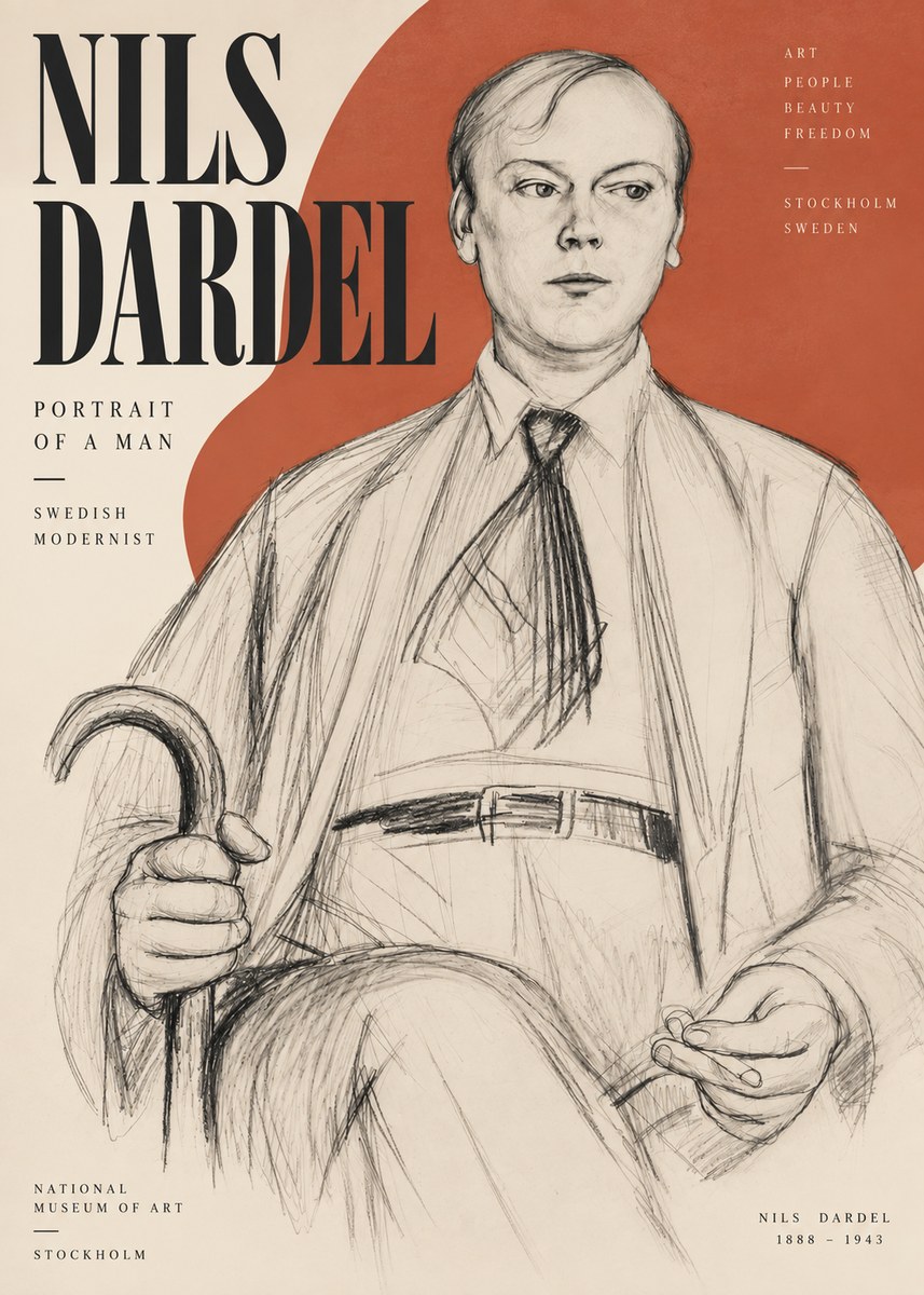 Nils Dardel Portrait of a Man No3 - Poszter