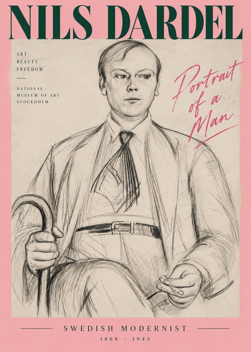 Nils Dardel Portrait of a Man No4 - Poszter