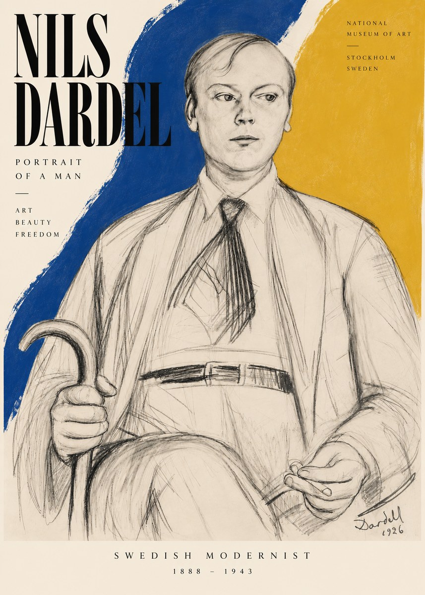 Nils Dardel Portrait of a Man No5 - Poszter