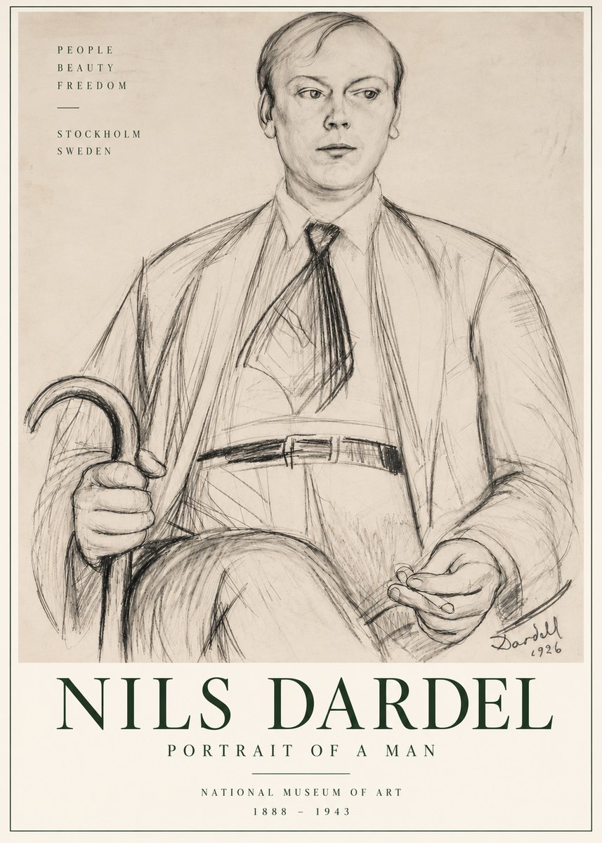 Nils Dardel Portrait of a Man No6 - Poszter