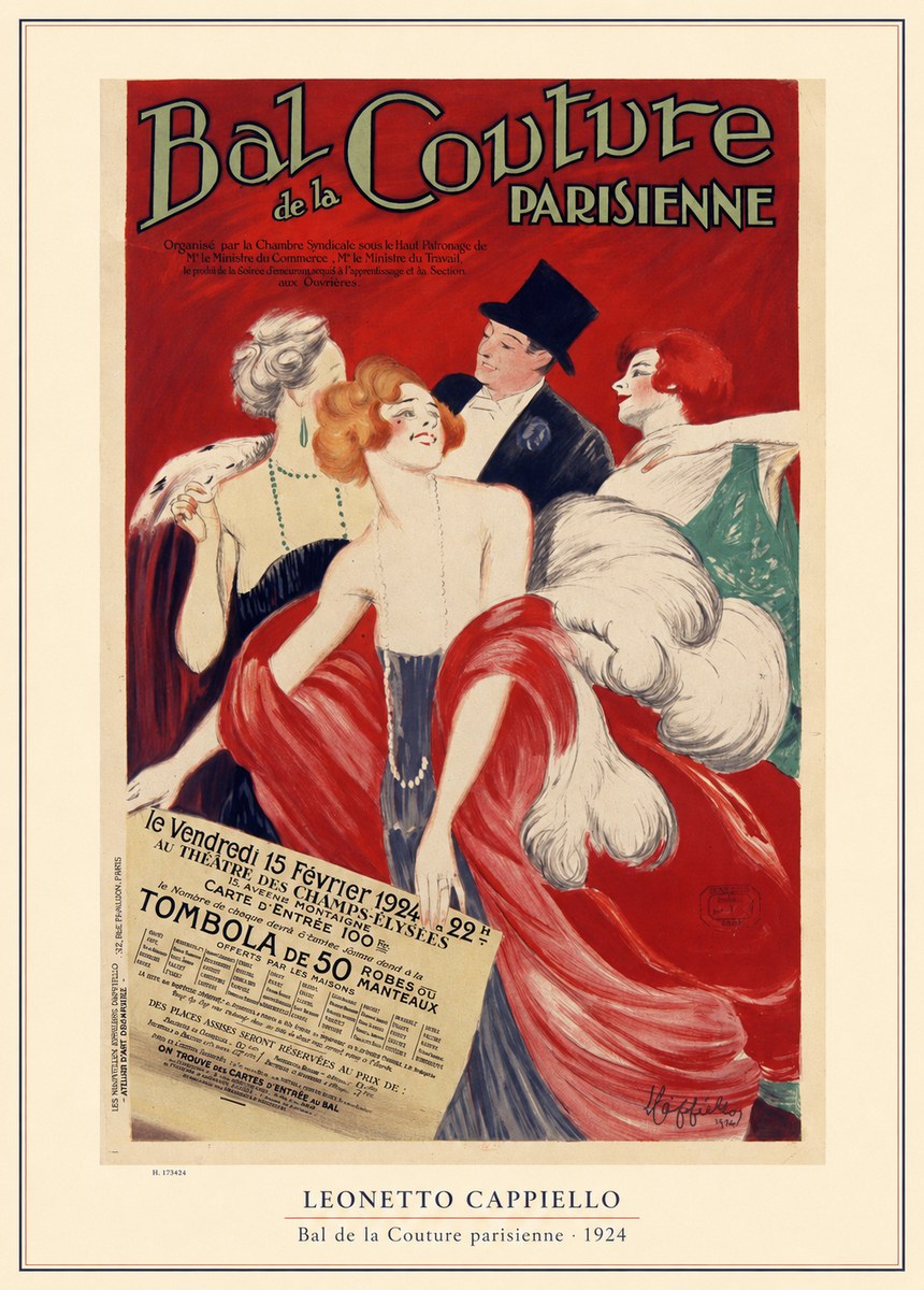 Leonetto Cappiello Bal De La Couture Parisienne No5 - Poszter