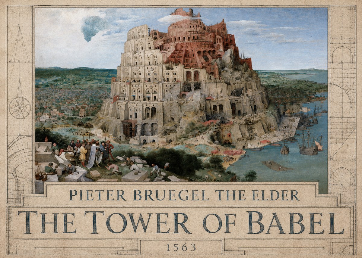 Pieter Bruegel The Tower of Babel IX No3 - Poszter