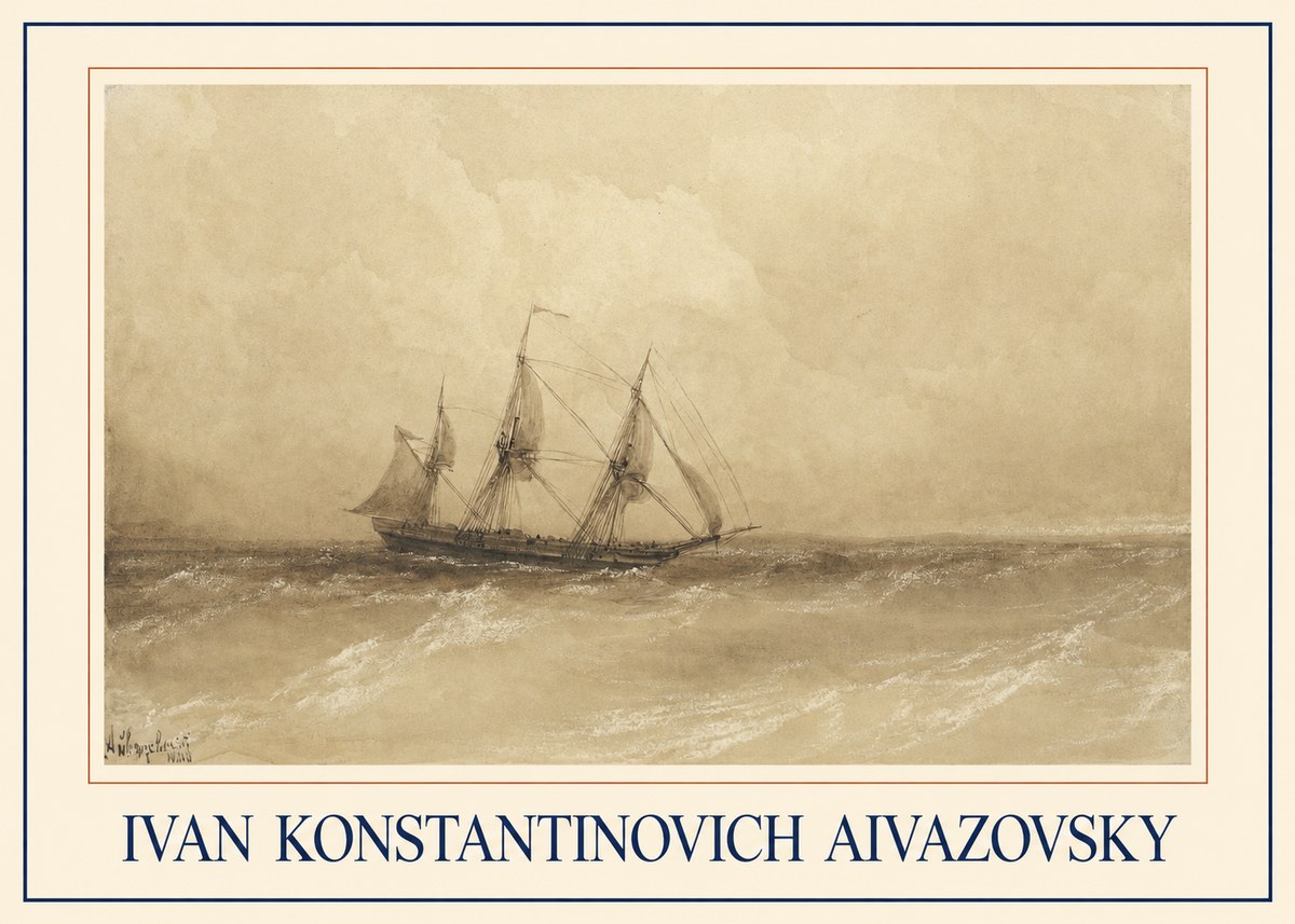 Ivan Konstantinovich Aivazovsky Sailing Ship, 1843 No1 - Poszter