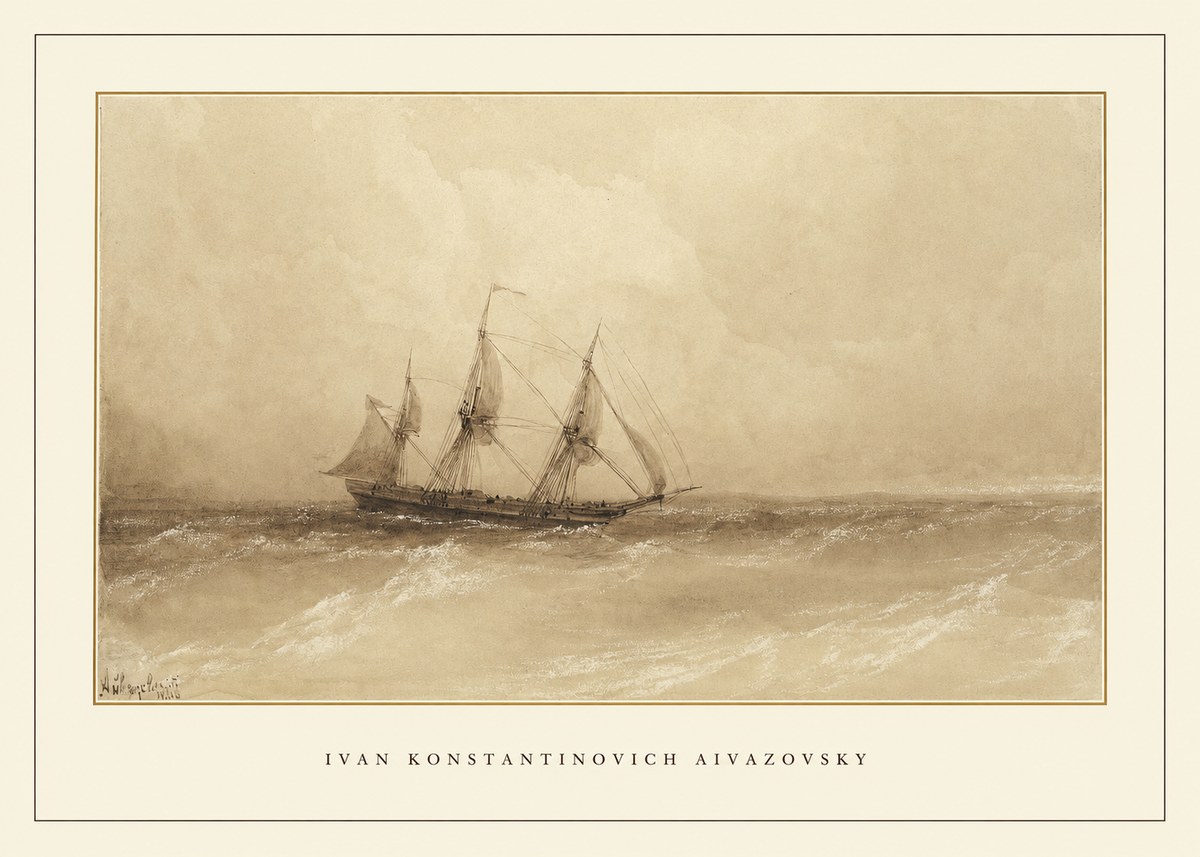 Ivan Konstantinovich Aivazovsky Sailing Ship, 1843 No4 - Poszter