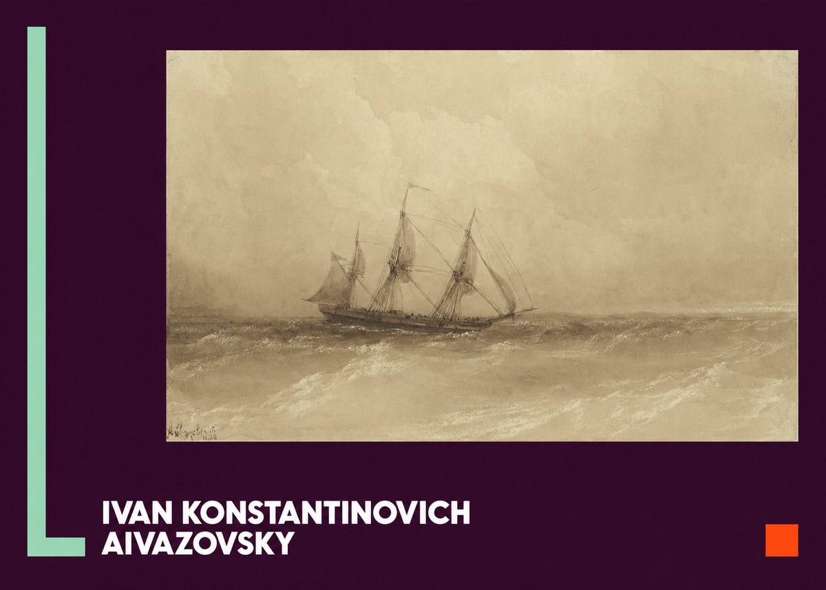 Ivan Konstantinovich Aivazovsky Sailing Ship, 1843 No5 - Poszter