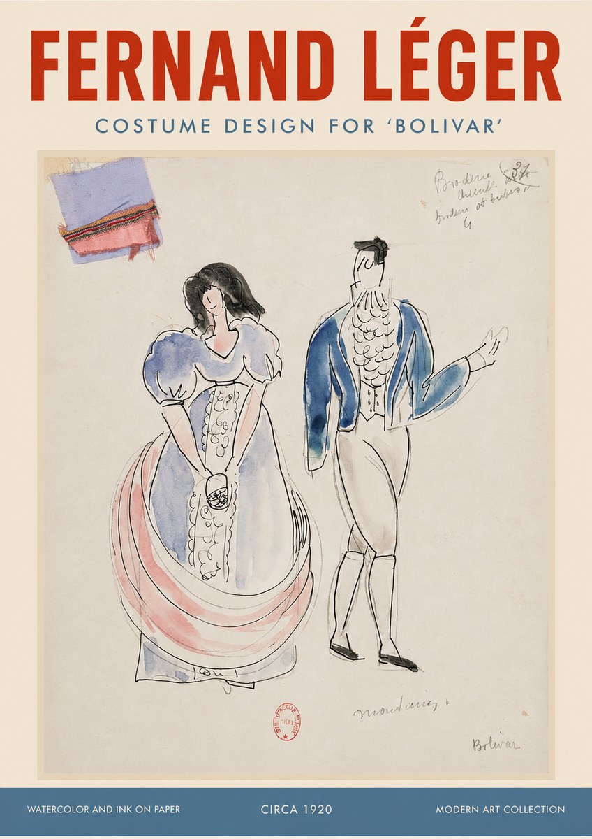 Fernand Léger Costume Design for 'Bolivar' No2 - Poszter