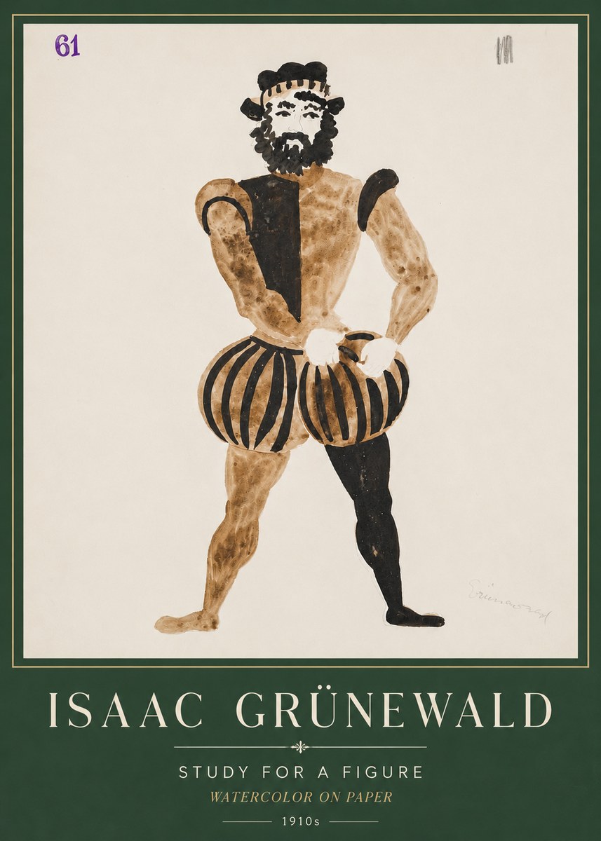 Isaac Grünewald Study for a Figure No4 - Poszter