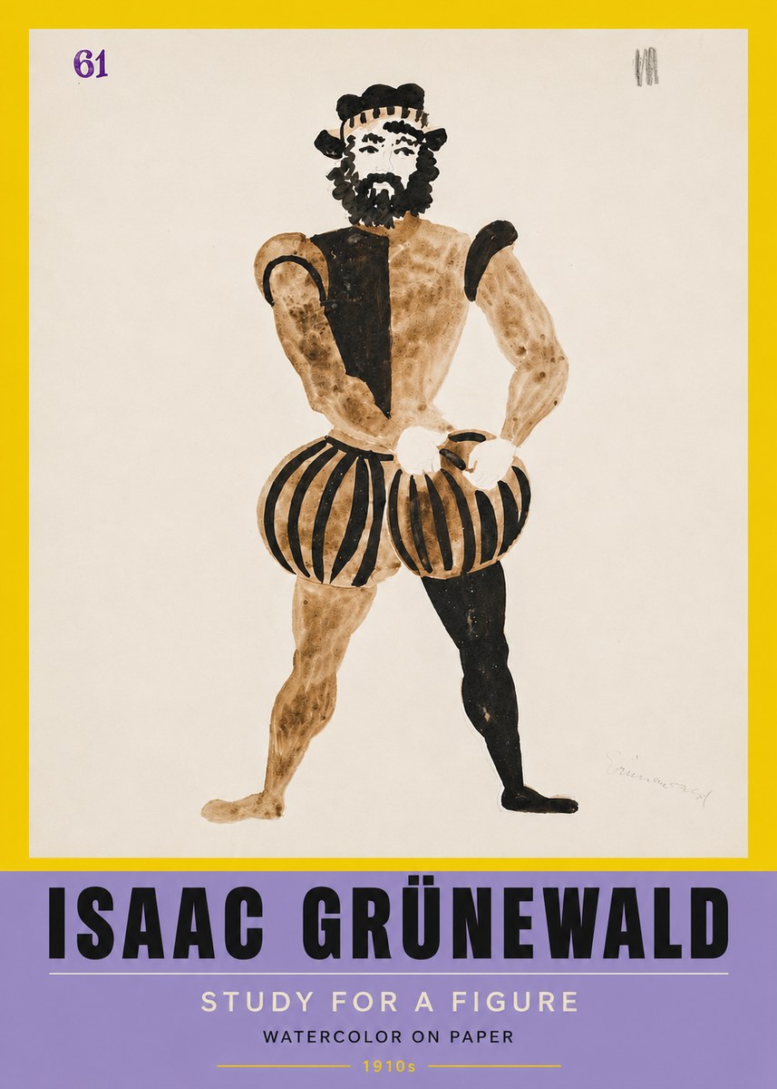 Isaac Grünewald Study for a Figure No5 - Poszter