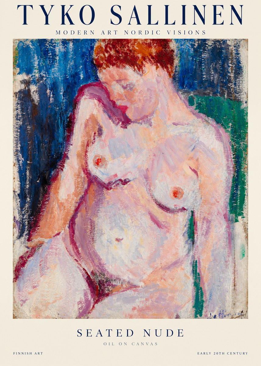 Tyko Sallinen Seated Nude No1 - Poszter