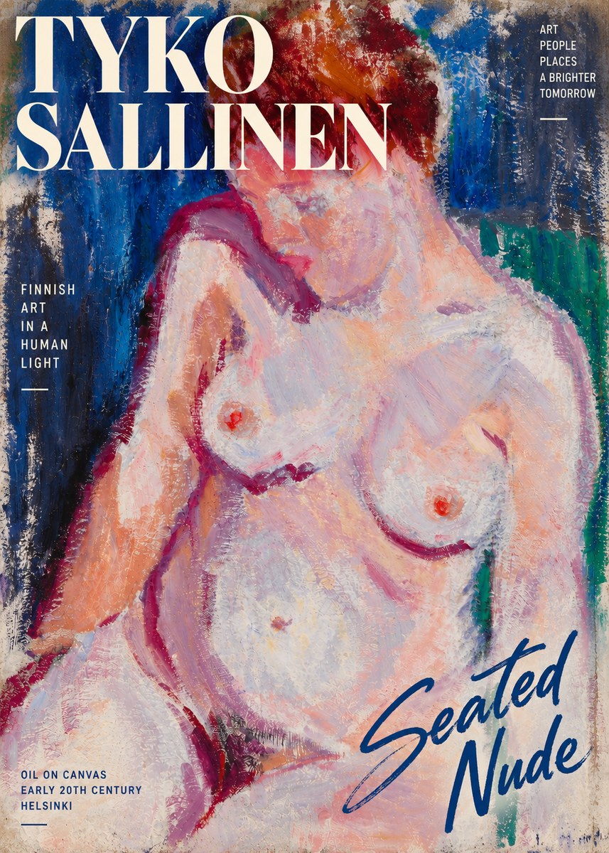 Tyko Sallinen Seated Nude No4 - Poszter