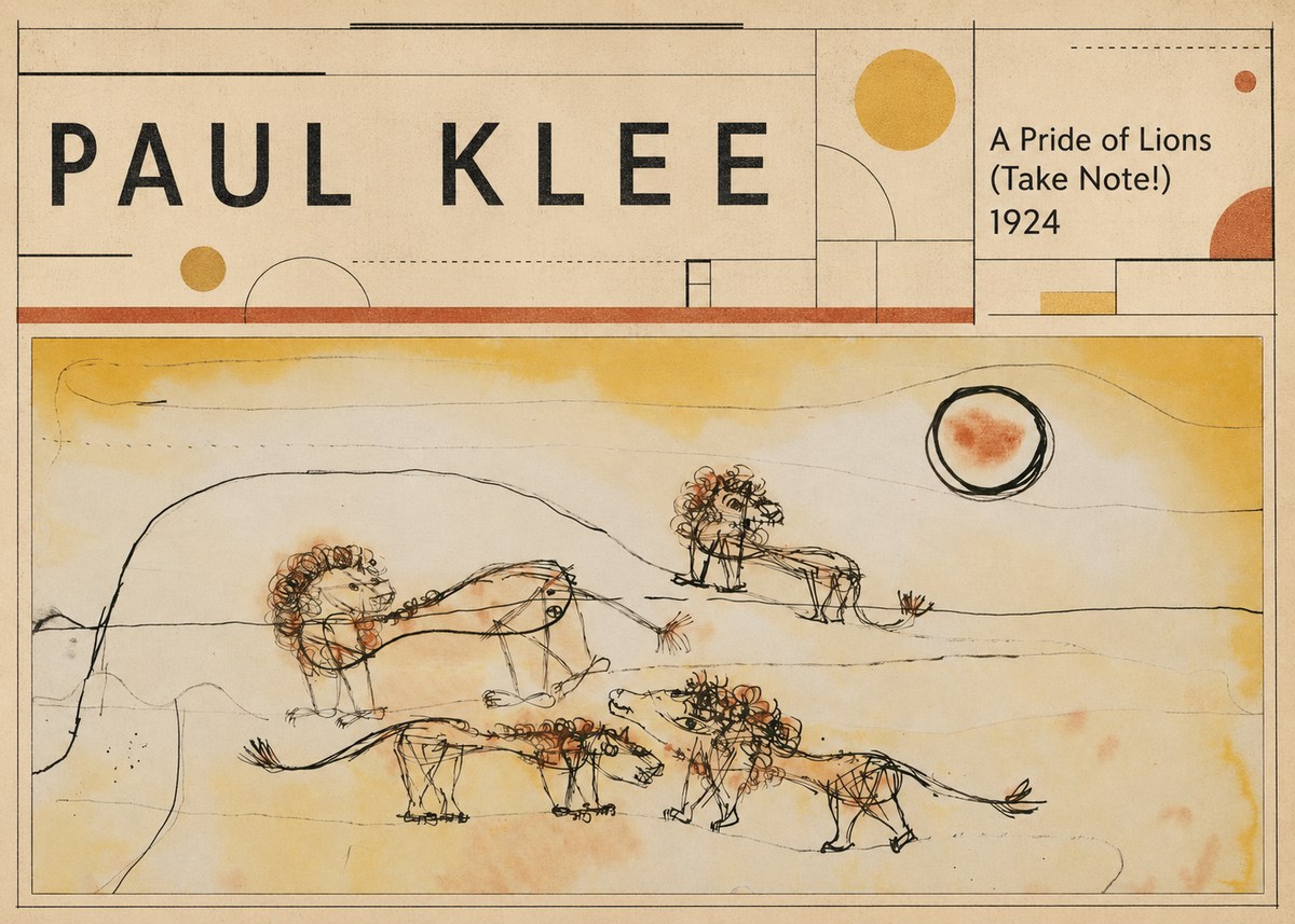 Paul Klee A Pride of Lions (Take Note!) No3 - Poszter