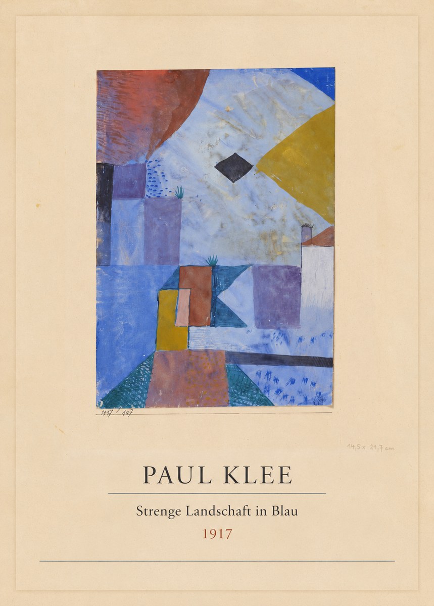 Paul Klee Strenge Landschaft in Blau No4 - Poszter