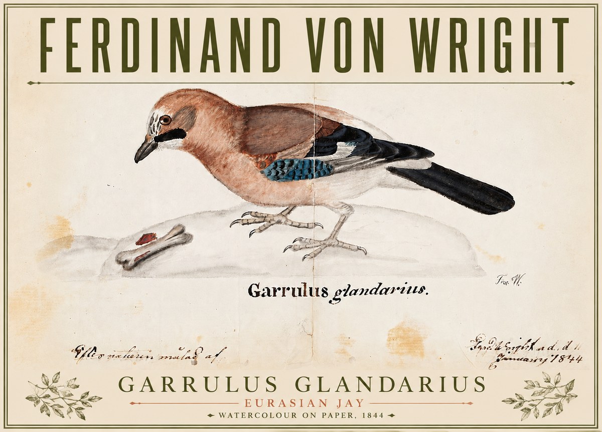 Ferdinand von Wright Garrulus Glandarius No4 - Poszter