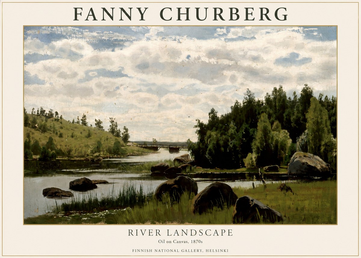 Fanny Churberg River Landscape No1 - Poszter