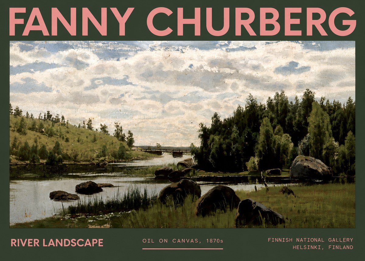 Fanny Churberg River Landscape No2 - Poszter