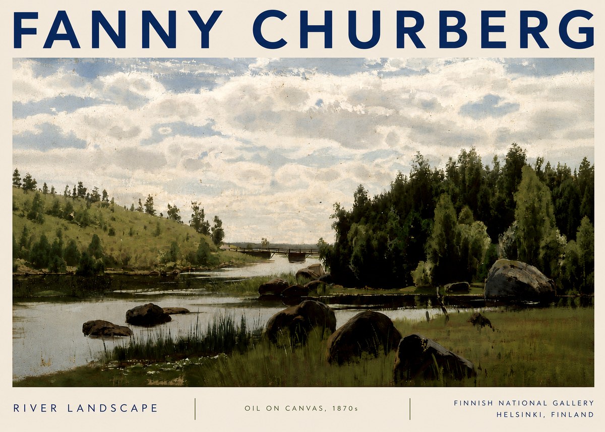 Fanny Churberg River Landscape No3 - Poszter