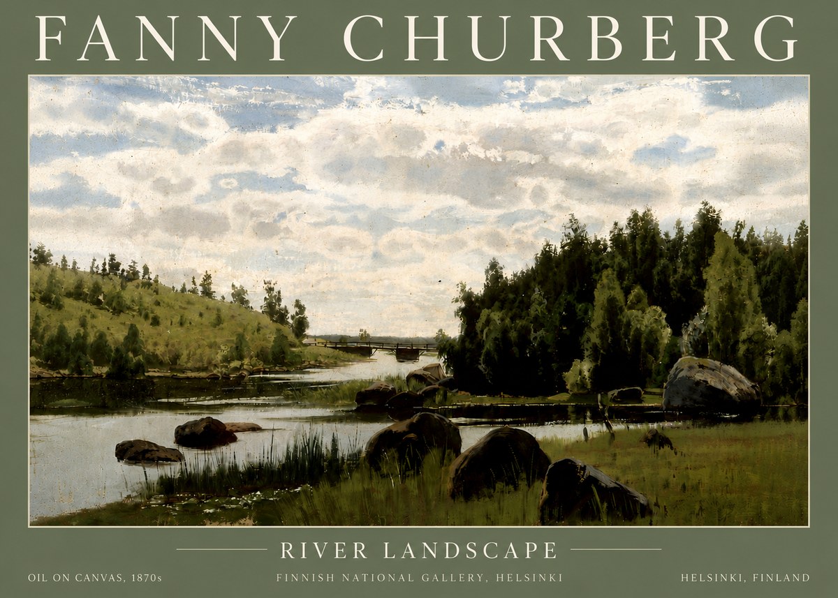 Fanny Churberg River Landscape No4 - Poszter
