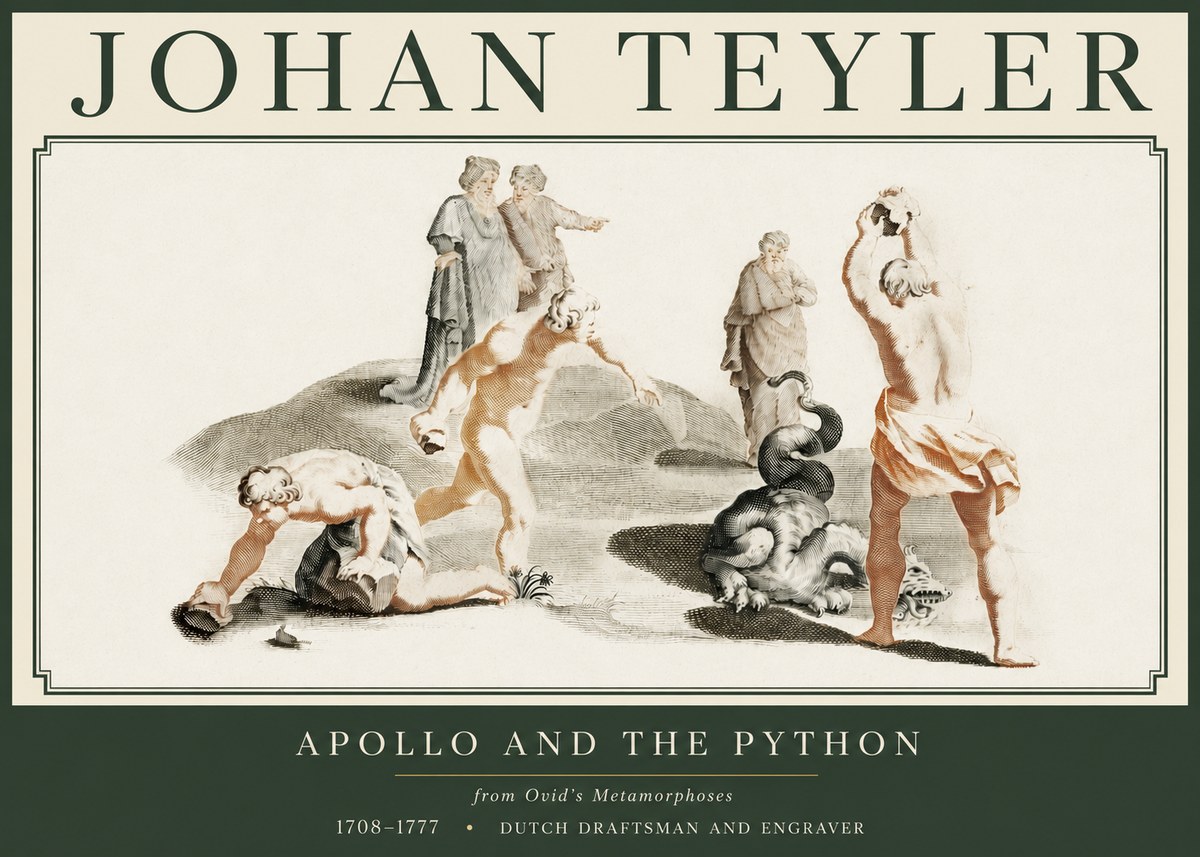 Johan Teyler Apollo and the Python No3 - Poszter