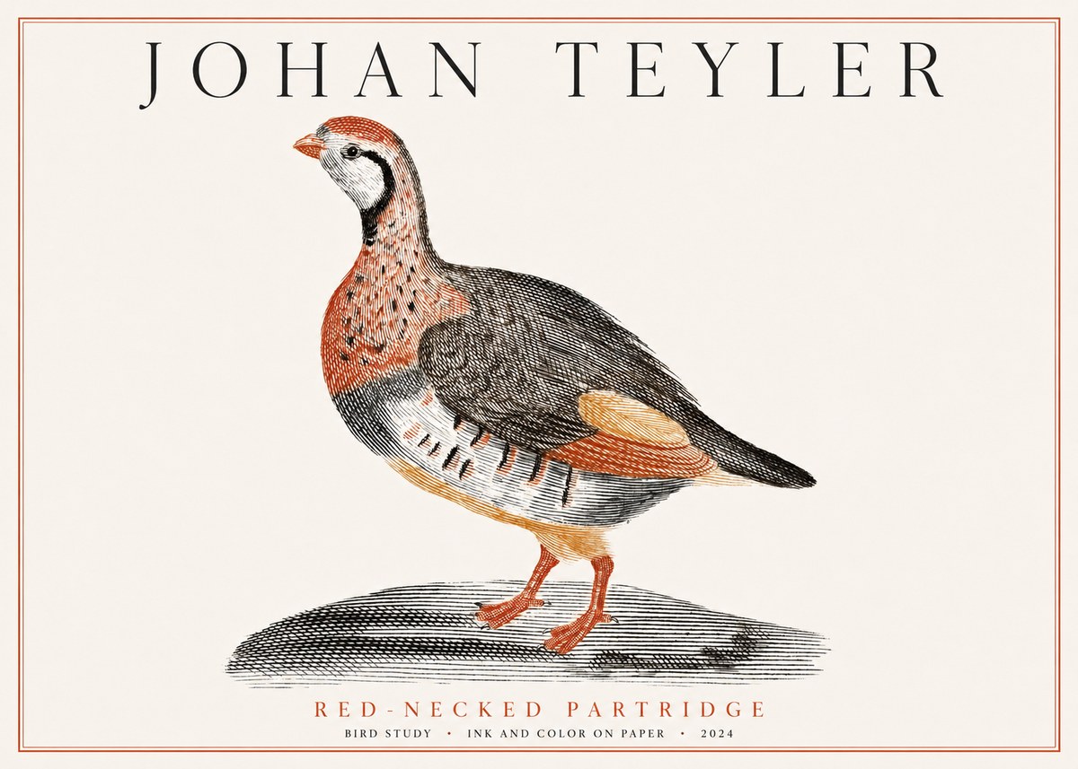 Johan Teyler Red-necked Partridge No1 - Poszter
