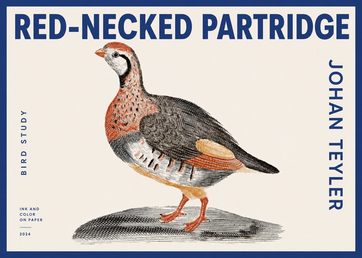 Johan Teyler Red-necked Partridge No2 - Poszter