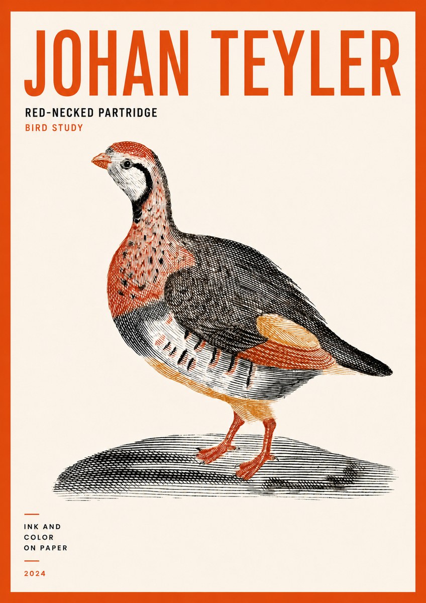 Johan Teyler Red-necked Partridge No5 - Poszter