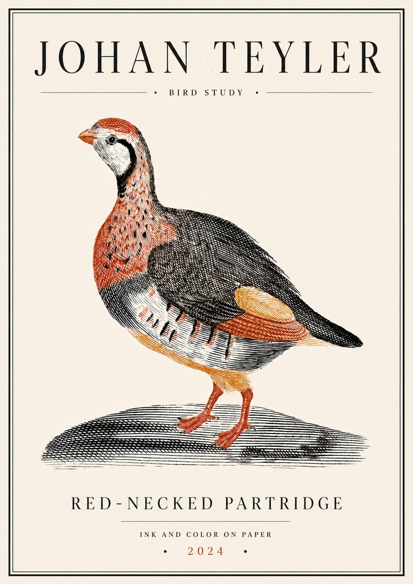 Johan Teyler Red-necked Partridge No6 - Poszter