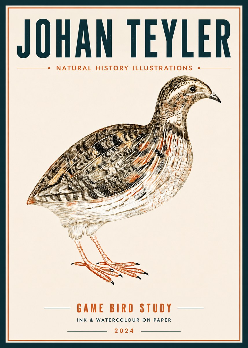 Johan Teyler Game Bird Study No6 - Poszter