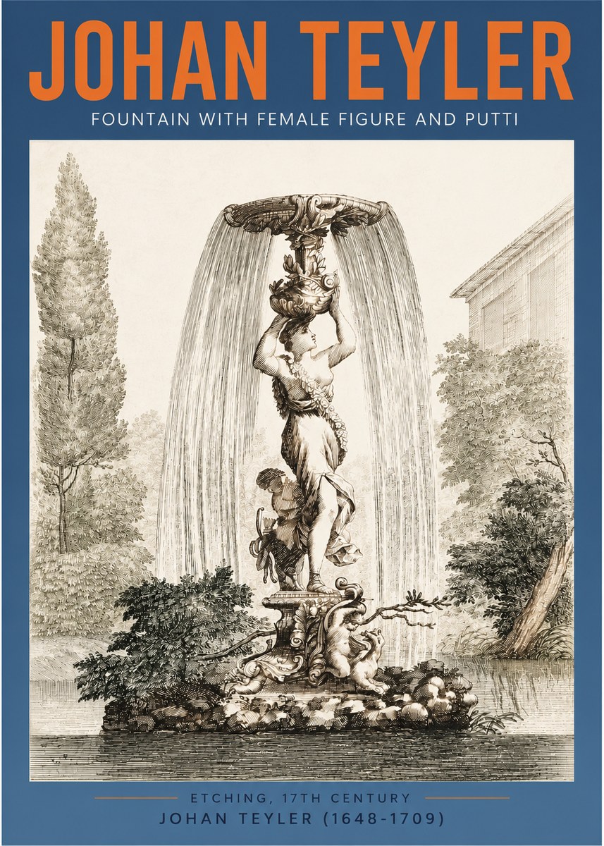 Johan Teyler Fountain with Allegorical Figures No4 - Poszter