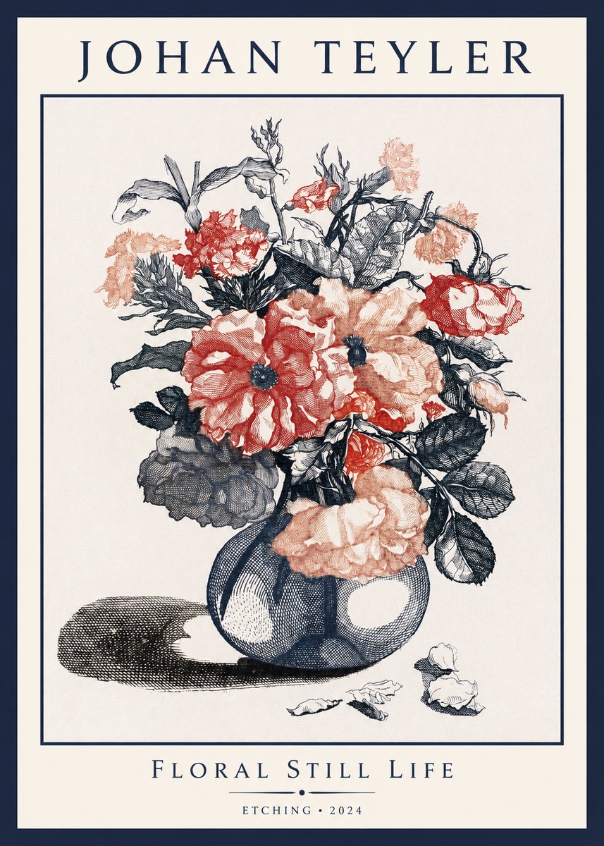 Johan Teyler Floral Still Life I No1 - Poszter