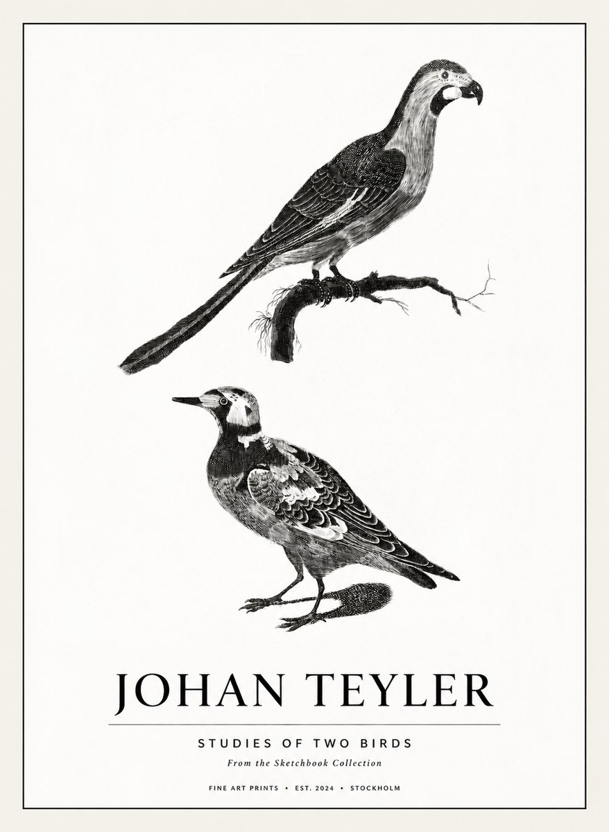 Johan Teyler Birds - Study of Two Species No3 - Poszter