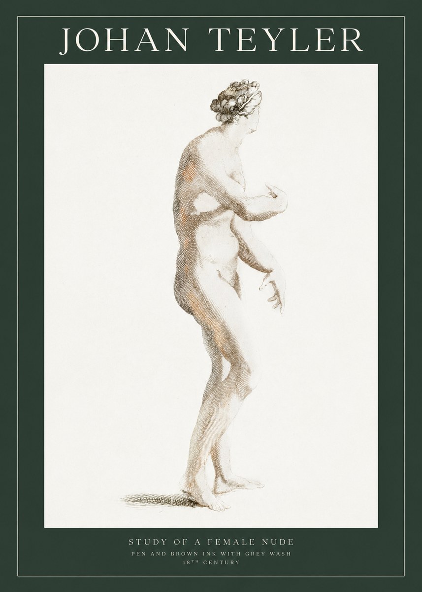 Johan Teyler Study of a Female Nude No1 - Poszter