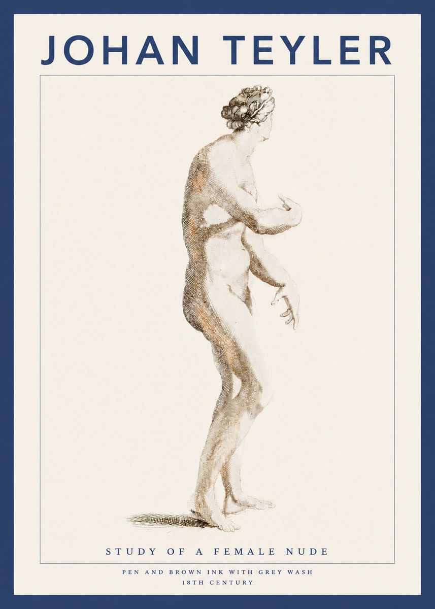 Johan Teyler Study of a Female Nude No3 - Poszter
