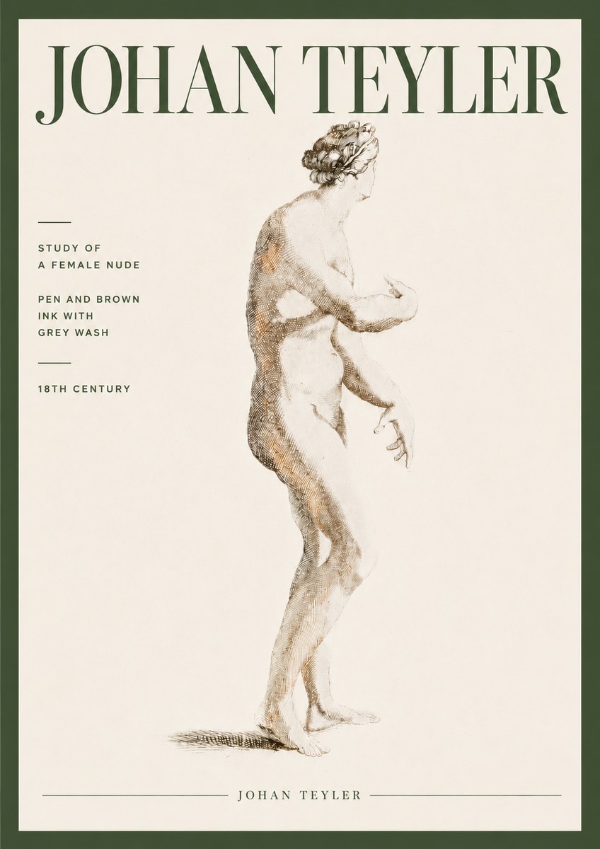 Johan Teyler Study of a Female Nude No4 - Poszter