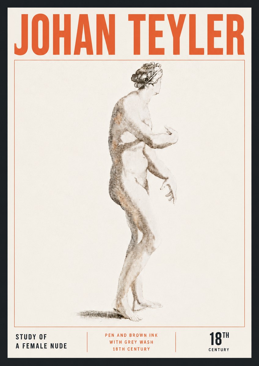 Johan Teyler Study of a Female Nude No5 - Poszter