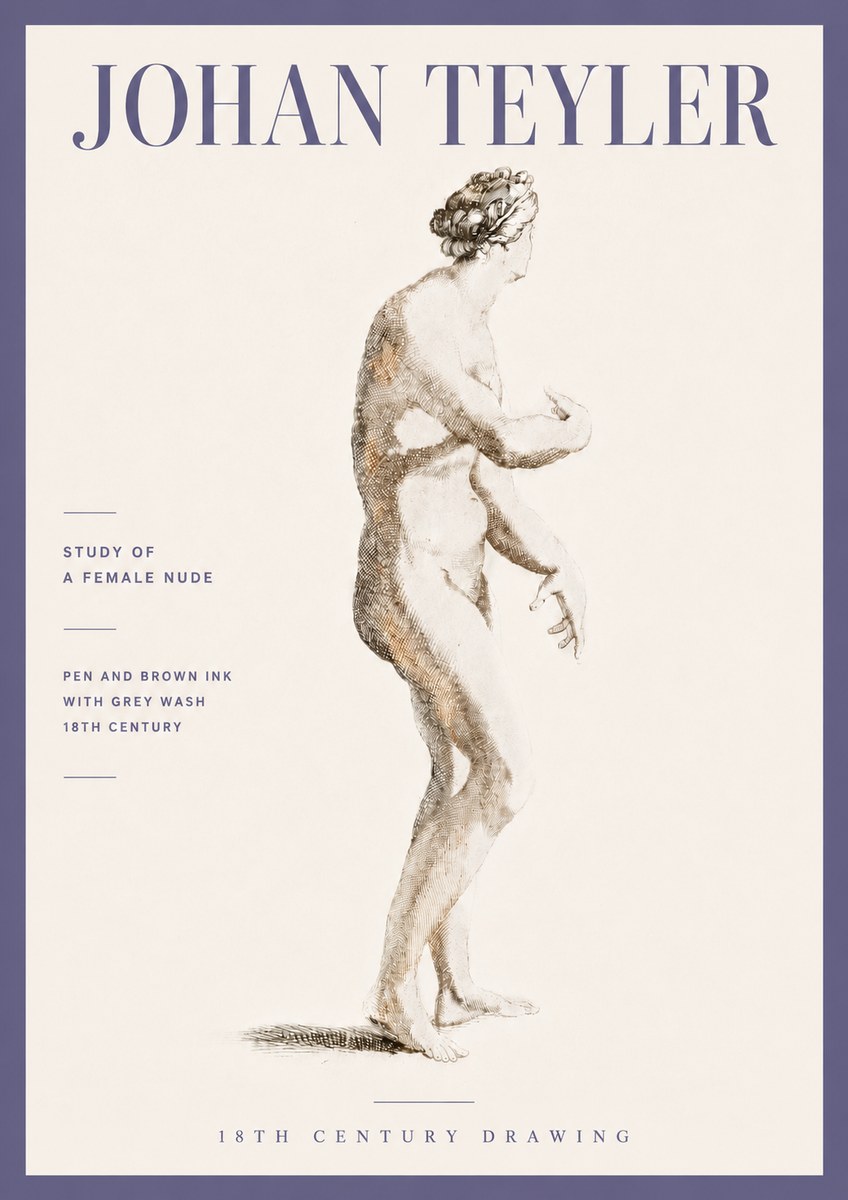 Johan Teyler Study of a Female Nude No6 - Poszter