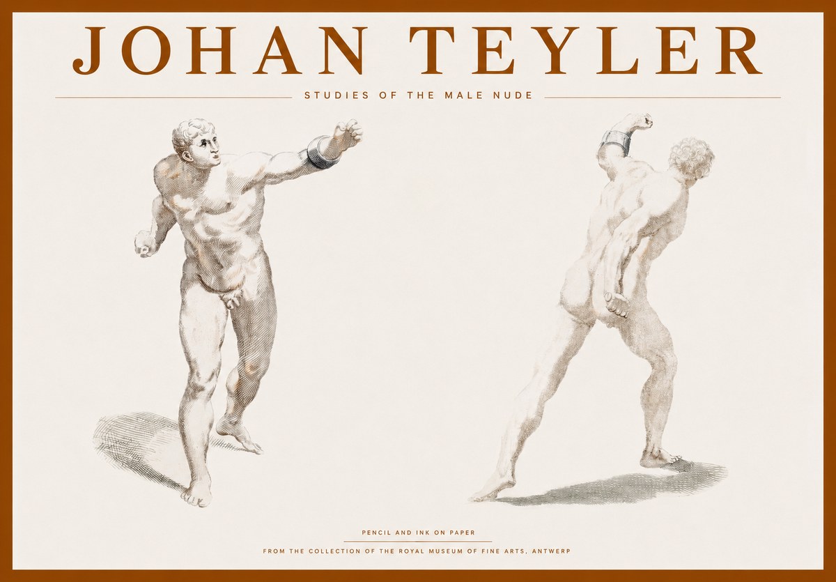 Johan Teyler Studies of the Male Nude No1 - Poszter