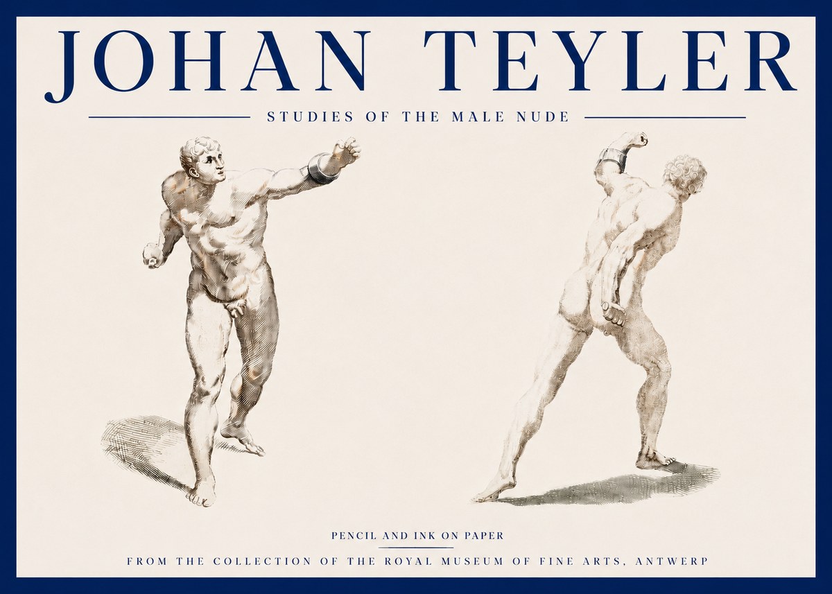 Johan Teyler Studies of the Male Nude No3 - Poszter