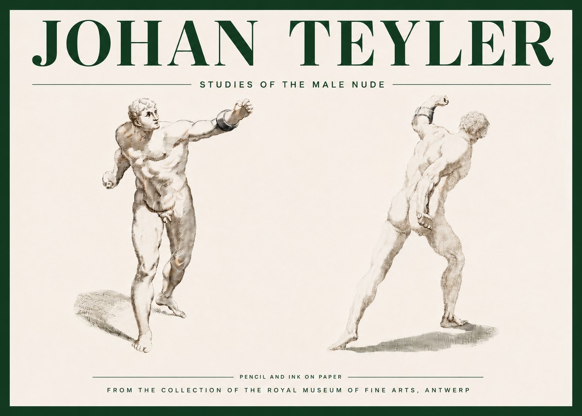 Johan Teyler Studies of the Male Nude No4 - Poszter