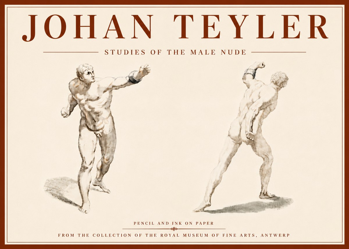 Johan Teyler Studies of the Male Nude No6 - Poszter