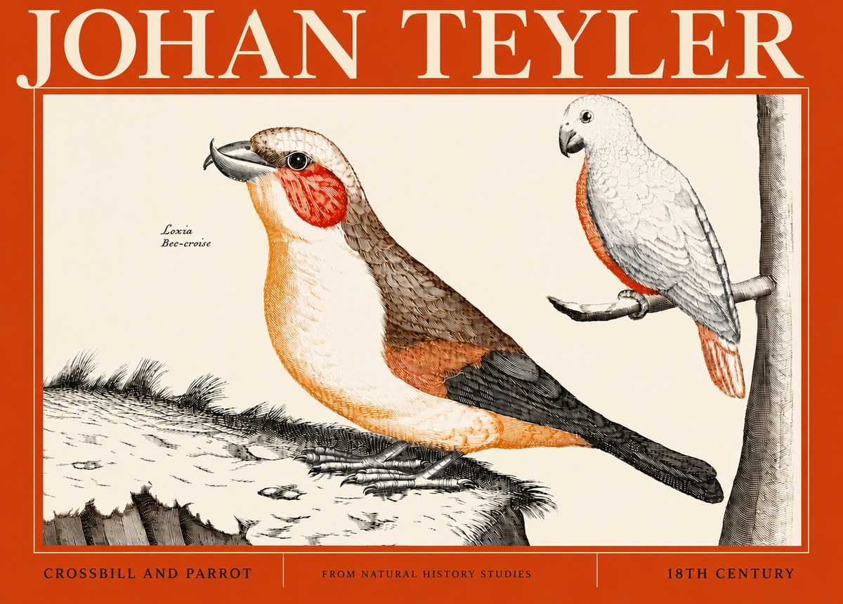 Johan Teyler Crossbill and Parrot No4 - Poszter