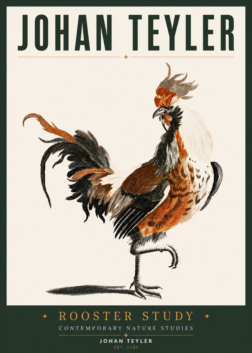 Johan Teyler Rooster Study No3 - Poszter