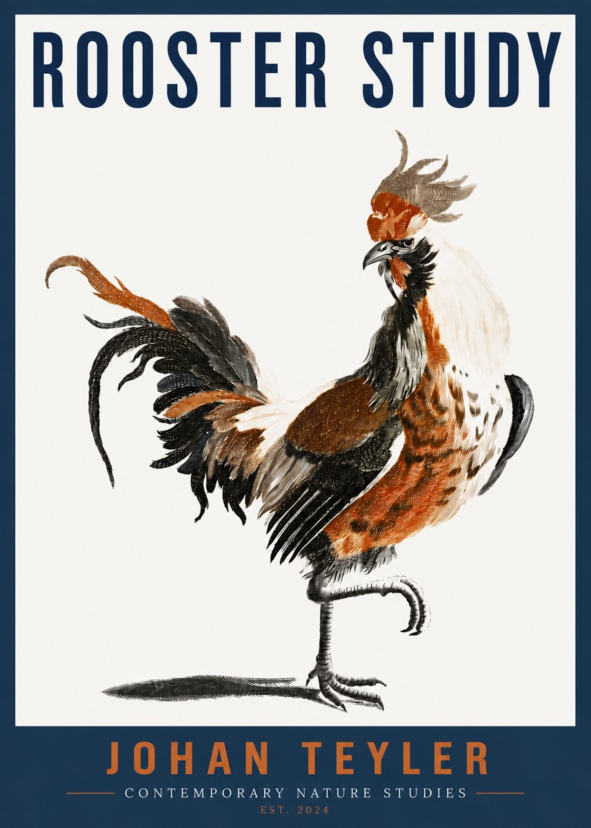Johan Teyler Rooster Study No4 - Poszter
