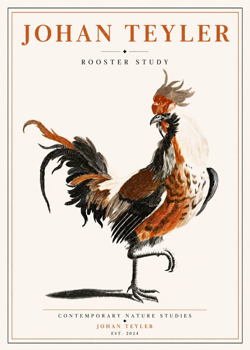 Johan Teyler Rooster Study No5 - Poszter