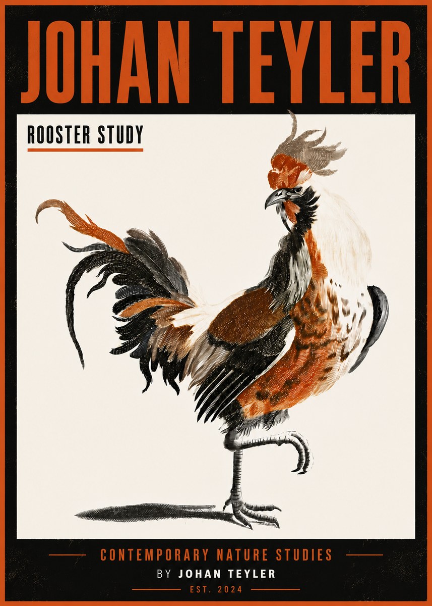 Johan Teyler Rooster Study No6 - Poszter