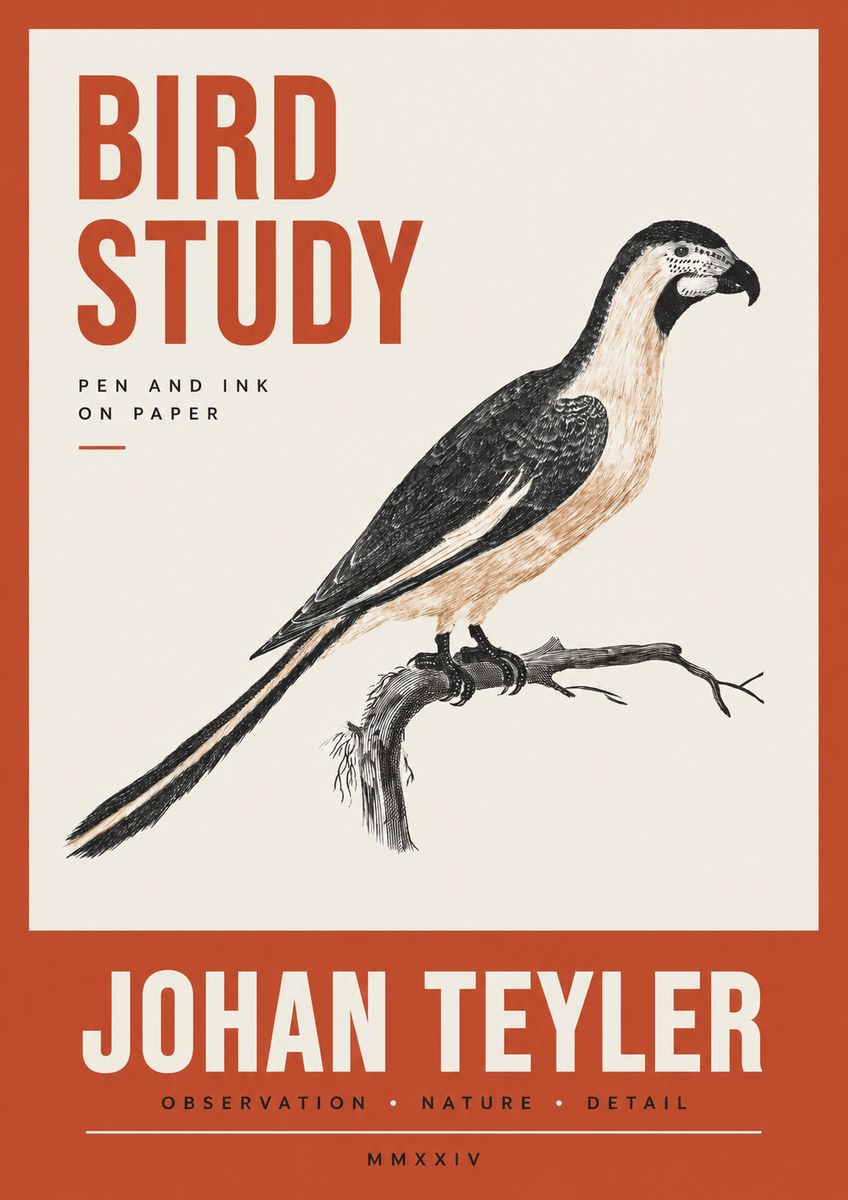 Johan Teyler Bird Study I No3 - Poszter