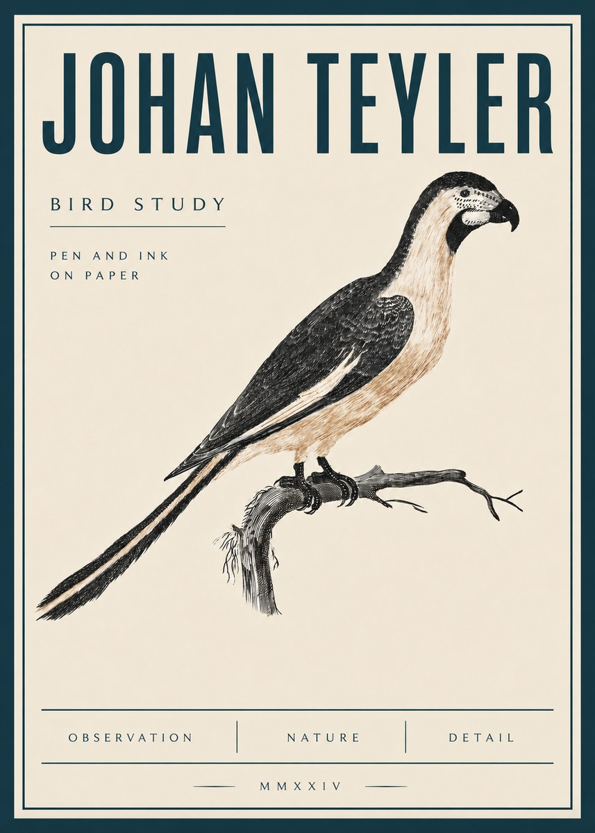 Johan Teyler Bird Study I No4 - Poszter