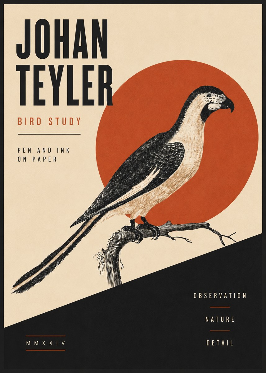Johan Teyler Bird Study I No5 - Poszter