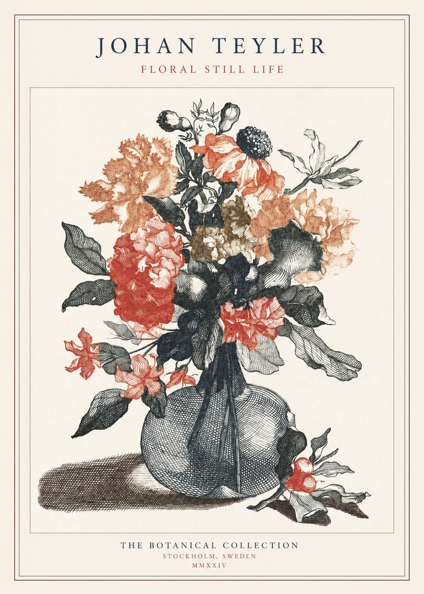 Johan Teyler Floral Still Life II No1 - Poszter