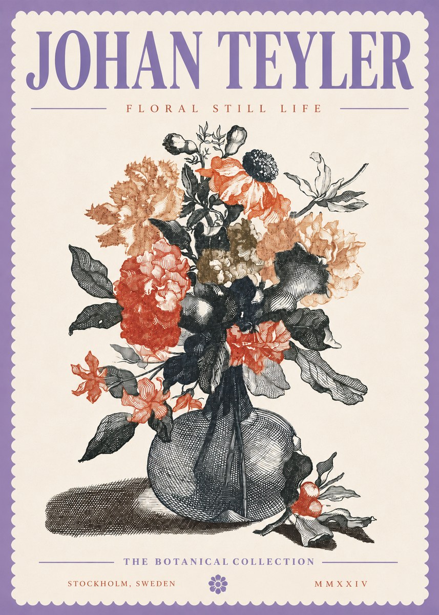 Johan Teyler Floral Still Life II No4 - Poszter